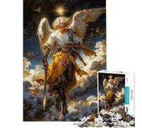 Puzzle per adulti da 1000 pezzi Arcangelo Azrael con spada in un cielo nuvoloso Divertimento a casa decorazione artistica per la casa gioco pratico per ragazzi dai 14 anni in su (38x26cm)