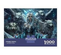 Puzzle Per Adulti Da 1000 Pezzi Arctic Queen with Wolves Puzzle Per Adulti Giochi Rilassanti Vacanza A Casa Passatempo Per Compleanno, Natale 52x38cm/1000pcs