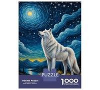 Puzzle Per Adulti Da 1000 Pezzi Arctic Wolf Starry Night Puzzle Per Adulti Gioco Pratico Regalo Per Donne Per Compleanno, Natale 70x50cm/1000pcs