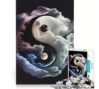 Puzzle per adulti da 1000 pezzi "Armonia Celeste Yin Yang" decorazione da parete stimolante da completare ideale come regalo per tutta la famiglia 38x26cm