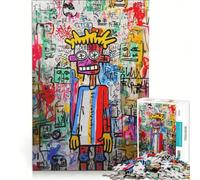 Puzzle per adulti da 1000 pezzi, arte astratta graffiti, uomo che osserva, giochi rilassanti, difficile, lista dei desideri con Babbo Natale 50x75cm