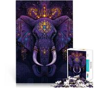 Puzzle per adulti da 1000 pezzi arte del re elefante Fatto di legno per età pari o superiore a 14 anni per la decorazione della casa Idee regalo misurare:50x75cm