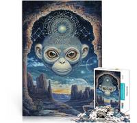Puzzle per adulti da 1000 pezzi Arte fantasy delle scimmie Fatto di legno,per età pari o superiore a 14 anni Giochi di famiglia Giocattoli da regalo。misurare:50x75cm/19.68x29.52pollice