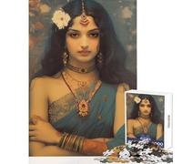 Puzzle per adulti da 1000 pezzi arte moderna di una donna indiana giocattoli antistress ottimo regalo per gioco educativo lista dei desideri con Babbo Natale dimensioni 50x75cm