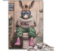 Puzzle per adulti da 1000 pezzi "Asino che va in bagno" Puzzle per adulti dimensioni 50x75cm Regalo perfetto per la festa della mamma, compleanni, Natale