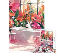 Puzzle per adulti da 1000 pezzi asino nella vasca da bagno con piante decorazione da parete regalo di Babbo Natale segreto gioco educativo aiuta a esercitare il cervello dimensioni 50x75cm