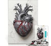 Puzzle per adulti da 1000 pezzi, astratto, in marmo, a forma di cuore umano Gioco pratico, divertente e spiritoso Collezione d'artista, belle arti 50x75cm