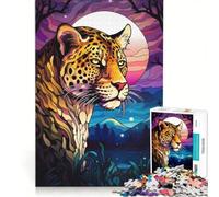 Puzzle per adulti da 1000 pezzi, astratto, leopardo notturno, muggito, gioco educativo, per divertimento in famiglia, ideale come regalo per tutta la famiglia 50x75cm