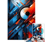 Puzzle per adulti da 1000 pezzi astratto moderno rosso e blu che stimola la mente con taglio di precisione Gioco per tutta la famiglia adatto a ragazzi dai 14 anni in su (50x75cm)