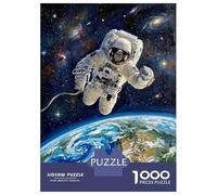 Puzzle Per Adulti Da 1000 Pezzi Astronaut in Space Above Earth Painting Puzzle Per Adolescenti Giocattoli Fai Da Te Un'opera D'arte Offerta Come Regalo Per Tutta La Famiglia 52x38cm/1000pcs