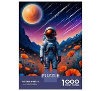 Puzzle Per Adulti Da 1000 Pezzi Astronaut in Space with Flowers Puzzle Per Adulti Gioco Pratico Decorazione Perfetta Attività Divertenti A Casa 38x26cm/1000pcs