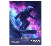 Puzzle Per Adulti Da 1000 Pezzi Astronaut Surf in Space Puzzle Per Adulti Gioco Rompicapo Regali Per Donne Attività Divertenti A Casa 38x26cm/1000pcs