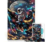 Puzzle per adulti da 1000 pezzi: Astronauta a cavallo di un delfino cosmico,taglio premium,gioco divertente e stimolante,ideale per momenti di svago e relax,regalo di Natale (38x26cm)