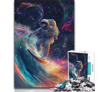Puzzle per adulti da 1000 pezzi, astronauta che fa surf nello spazio, attività per famiglie, divertimento a casa, regalo di compleanno, regali da viaggio (75x50cm)