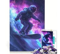 Puzzle per adulti da 1000 pezzi: astronauta che fa surf nello spazio, gioco interattivo, attività divertente da fare a casa, per rafforzare l'amore tra le coppie, 38x26cm