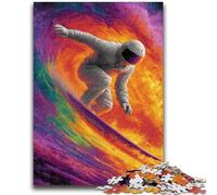 Puzzle per adulti da 1000 pezzi, Astronauta che fa surf, per bambini dai 14 anni in su, giocattoli da gioco perché è l'ideale come regalo per tutta la famiglia, 26x38cm