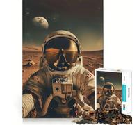 Puzzle per adulti da 1000 pezzi: Astronauta che si fa un selfie su Marte Gioco di squadra stimolante,sfida mentale,divertimento e tranquillità Decorazione natalizia per la casa (38x26cm)