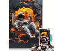 Puzzle per adulti da 1000 pezzi: Astronauta che si rilassa nella lava, decorazione da parete, attività divertenti da fare in casa, per rafforzare l'amore tra le coppie 38x26cm