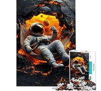 Puzzle per adulti da 1000 pezzi astronauta che si rilassa nella lava giocattolo antistress difficile regalo di compleanno regalo (dimensioni 38x26cm)