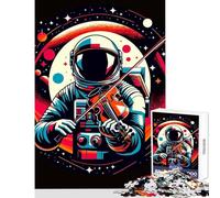 Puzzle per adulti da 1000 pezzi astronauta che suona il violino giocattoli antistress regali di Babbo Natale segreto giochi educativi aiuta a esercitare il cervello dimensioni 50x75cm
