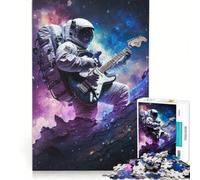 Puzzle per adulti da 1000 pezzi: Astronauta che suona la chitarra, gioco rompicapo, difficile, ideale come regalo per tutta la famiglia 38x26cm