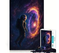 Puzzle per adulti da 1000 pezzi: Astronauta davanti a una nebulosa,gioco di logica a incastro,divertente giocattolo,facile da giocare,regalo di Natale (38x26cm)