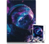 Puzzle per adulti da 1000 pezzi, astronauta, galassia, riflesso, divertente e tranquillo, attività per il tempo libero, giocattolo artigianale di alta qualità, con bordi precisi, dimensioni 38x52cm
