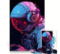 Puzzle per adulti da 1000 pezzi: Astronauta in tuta spaziale con cuffie,decorazione elegante,gioco stimolante per la mente,ideale per momenti di relax,regalo di compleanno (38x26cm)