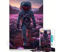 Puzzle per adulti da 1000 pezzi: Astronauta in un campo di fiori Gioco di assemblaggio,gioco di logica,divertente e rilassante,ideale per compleanni (38x26cm)
