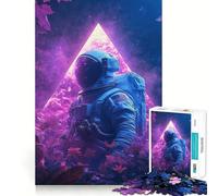 Puzzle per adulti da 1000 pezzi: Astronauta in una foresta al neon Gioco di incastro,sfida mentale,divertimento e relax Decorazione natalizia per la casa (50x75cm)