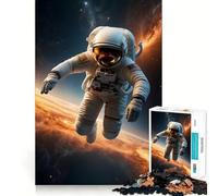 Puzzle per adulti da 1000 pezzi: Astronauta in una galassia rossa,decorazione pulita e compatta,gioco stimolante per la mente,ideale per momenti di relax,regalo di compleanno (38x52cm)