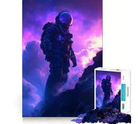 Puzzle per adulti da 1000 pezzi: Astronauta nella nebulosa viola Gioco di assemblaggio,gioco di logica,divertente e rilassante,ideale per compleanni (50x75cm)