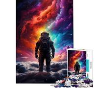 Puzzle per adulti da 1000 pezzi: Astronauta nella tempesta di nebulosa Sfida educativa difficile divertente gioco per ragazzi dai 14 anni in su (38x52cm)