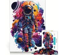 Puzzle per adulti da 1000 pezzi: Astronauta nello spazio con nebulosa colorata,taglio di alta qualità,gioco divertente e stimolante,ideale per momenti di svago e relax,regalo di Natale (50x75cm)