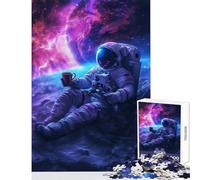 Puzzle per adulti da 1000 pezzi astronauta nello spazio giocattolo educativo regalo per donne e uomini gioco rompicapo allena il cervello e le mani dimensioni 38x26cm