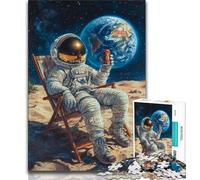 Puzzle per adulti da 1000 pezzi Astronauta seduto sulla Luna 1000 pezzi per adulti decorazione artistica da parete e idea regalo di compleanno per amici ufficio a casa 26x38cm