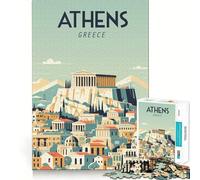 Puzzle per adulti da 1000 pezzi,Atene,Grecia,bordi perfetti,divertente gioco per allenare la mente,momento di relax,scena natalizia (50x75cm)