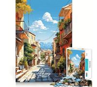 Puzzle per adulti da 1000 pezzi,Atene,Grecia,bordi perfetti,divertente gioco per allenare la mente,momento di relax,scena natalizia (50x75cm)