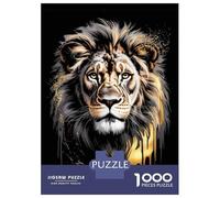 Puzzle Per Adulti Da 1000 Pezzi Aureate Sovereign - Lion’s Roar in Abstract Gold & Ebony Puzzle Giochi Rilassanti Decorazione Perfetta Regali Unici Per Compleanno E Natale 38x26cm/1000pcs