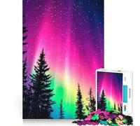 Puzzle per adulti da 1000 pezzi,Aurora Boreale,Cielo notturno,Incastro perfetto,Arte,Gioco intelligente,Gioco lento,Regalo di Natale (38x52cm)