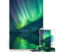 Puzzle per adulti da 1000 pezzi: Aurora boreale su montagne innevate e lago Decorazione semplice e funzionale,gioco stimolante per la mente,ideale per momenti di relax e come regalo di compleanno
