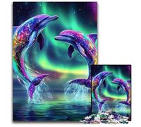 Puzzle per adulti da 1000 pezzi, Aurora Dolphin Puzzle, giochi, giocattoli, regalo, compleanno unico e regali per bambini dai 14 anni in su, 26x38cm