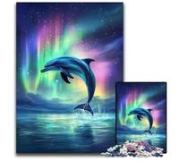 Puzzle per adulti da 1000 pezzi, Aurora Dolphin, puzzle in cartone, giocattoli educativi per l'apprendimento, ideali come regali per tutta la famiglia dai 14 anni in su, 26x38cm