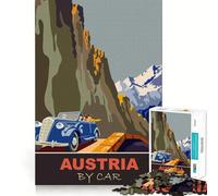 Puzzle per adulti da 1000 pezzi Austria by Car Premium Cut Play Focus Fun Game Idle Fun Time Xmas Leisure Gift (38x26cm)