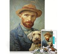 Puzzle per adulti da 1000 pezzi autoritratto con cane antistress decorazione perfetta regalo di compleanno 50x75cm