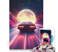 Puzzle per adulti da 1000 pezzi Autostrada al neon verso la Luna antistress da assemblare compleanno e Natale 50x75cm