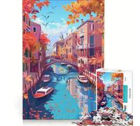 Puzzle per adulti da 1000 pezzi "Autunno a Venezia", gioco educativo, decorazione per la casa, per rafforzare l'amore tra le coppie 38x26cm