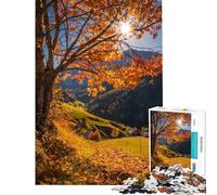Puzzle per adulti da 1000 pezzi Autunno nelle Dolomiti Puzzle antistress per adulti Difficile Regalo di compleanno Regali (dimensioni 38x26cm)