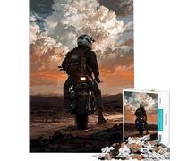 Puzzle per adulti da 1000 pezzi Avventura in moto al tramonto Gioco divertente e coinvolgente per coltivare la pazienza Ottimo regalo e decorazione per la casa (dimensioni 50x75cm)
