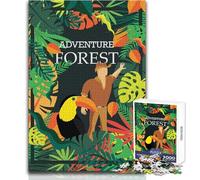 Puzzle per adulti da 1000 pezzi "Avventura nella foresta", gioco educativo per famiglie, un'opera d'arte, regalo per compleanni, dimensioni 50x75cm